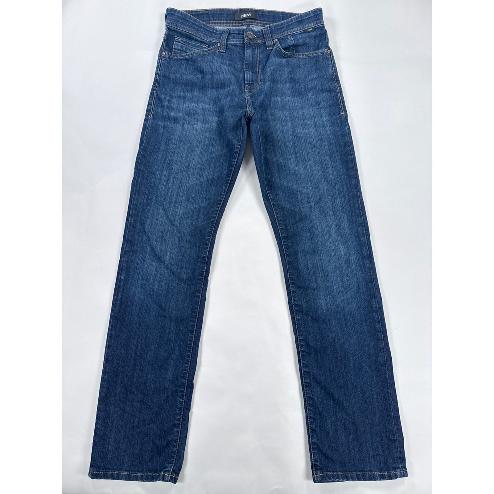 Mavi Mens Jeans 30x32 Blue Zach Straight Leg Stretch Denim Casual
